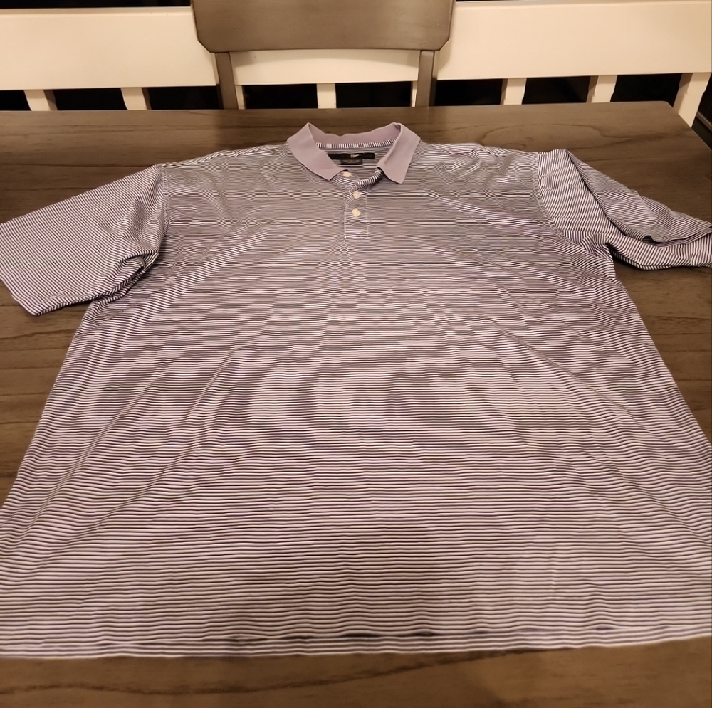 Tiger woods golf polo tshirt purple striped size xl